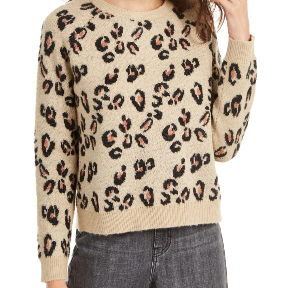 Planet Gold Leopard Print Sweater – XS – Brand New with Tags, Stock Closeout